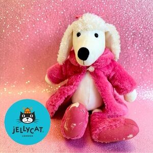 Jellycat London Handsome Hound Pink Poodle Dog Plush 12" PINK FEET PEELING READ